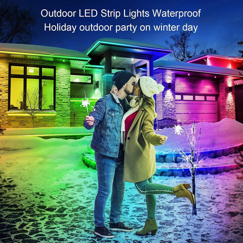 AILBTON 200ft Outdoor LED Strip Lights Waterproof,IP68 Outside Led Light Strips Waterproof with Bluetooth App Remote Control,Music Sync RGB Exterior Led Rope Lights,for Balcony,Deck,Roof,Garden,Pool