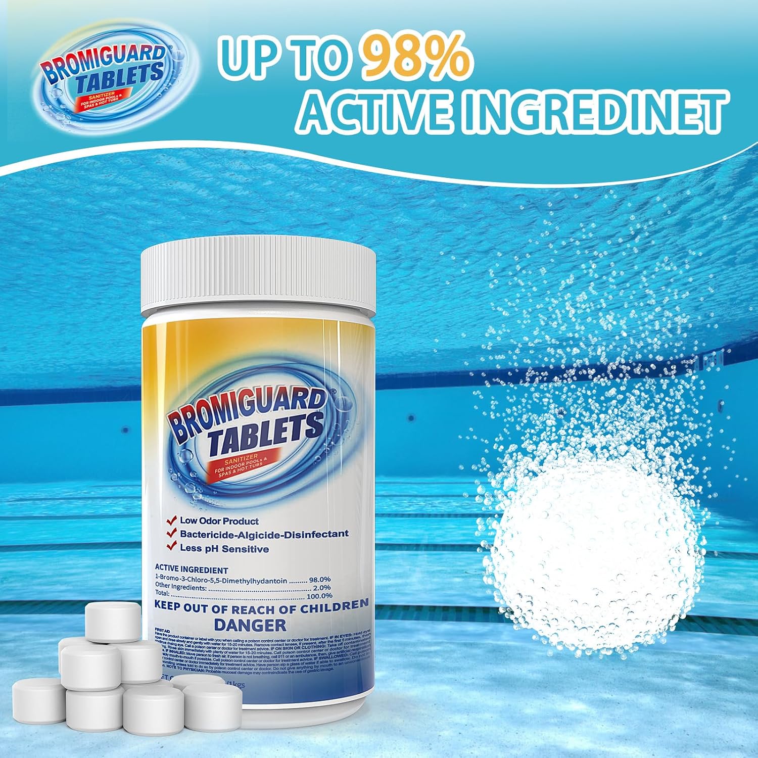 Bromine Tablets for SPA Hot Tub 2.2LB Brominating Tablets Booster