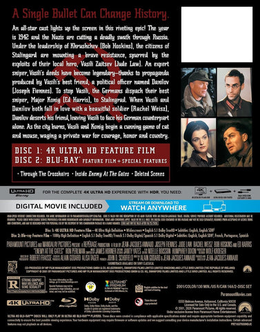 Enemy at the Gates (Limited Edition SteelBook) [4K UHD + Blu-ray + Digital]