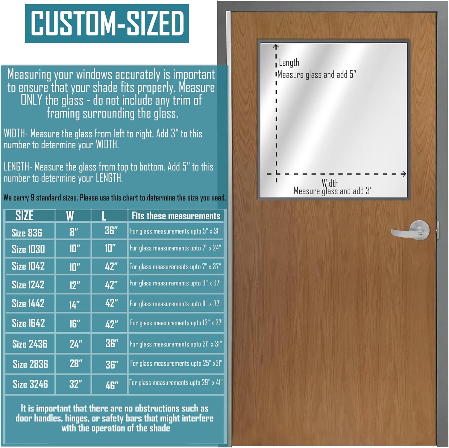 ALP® Lockdown Shades for Classroom Window & Door Coverings for School Safety in Traditional Fabric. Patented Blackout Design for Lockdowns. Custom & Standard Sizes. Made in USA (Polyester, 10" x 30")