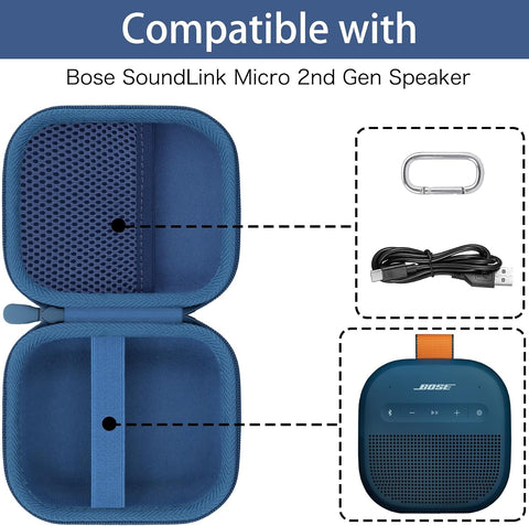 for Bose New SoundLink Micro 2nd Gen Speaker Protective Case, Twilight Blue