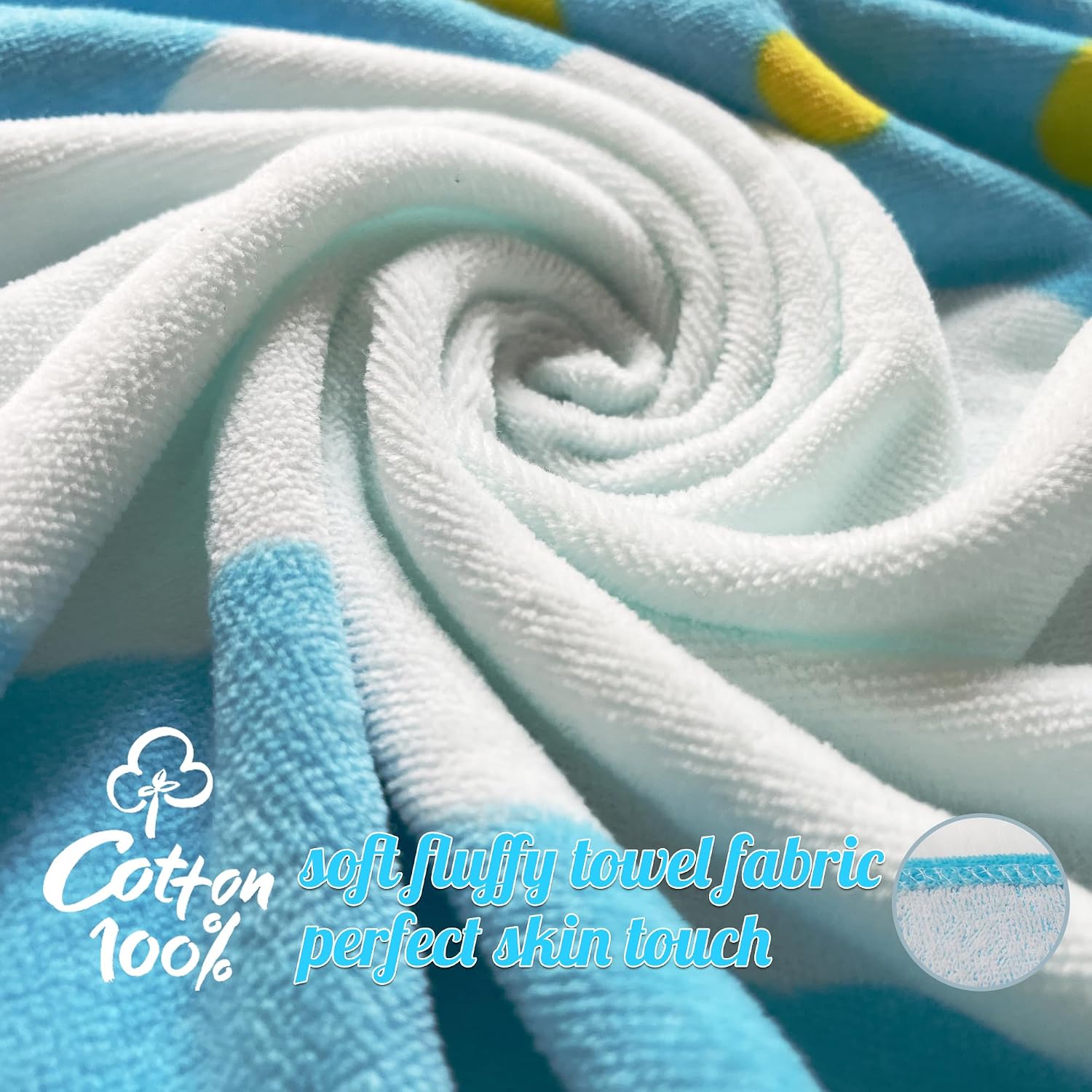 Soft Cotton Baby Bath Towel Beach Towel Bathrobe for Kids 0-8 years
