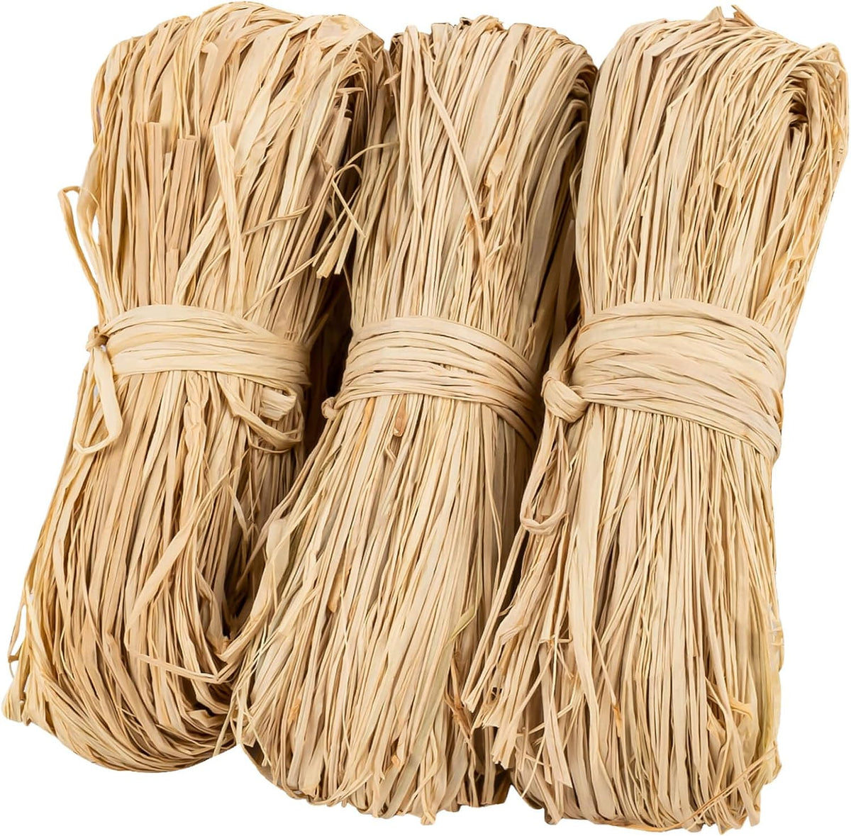 Sukh 3PCS Natural Raffia Ribbon - Raffia Yarn for Gift Wrapping & Crafts