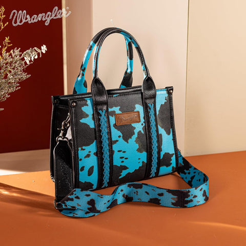 Montana West × Wrangler Tote Bag for Women Western Cow Print Purse Designer Top Handle Handbags