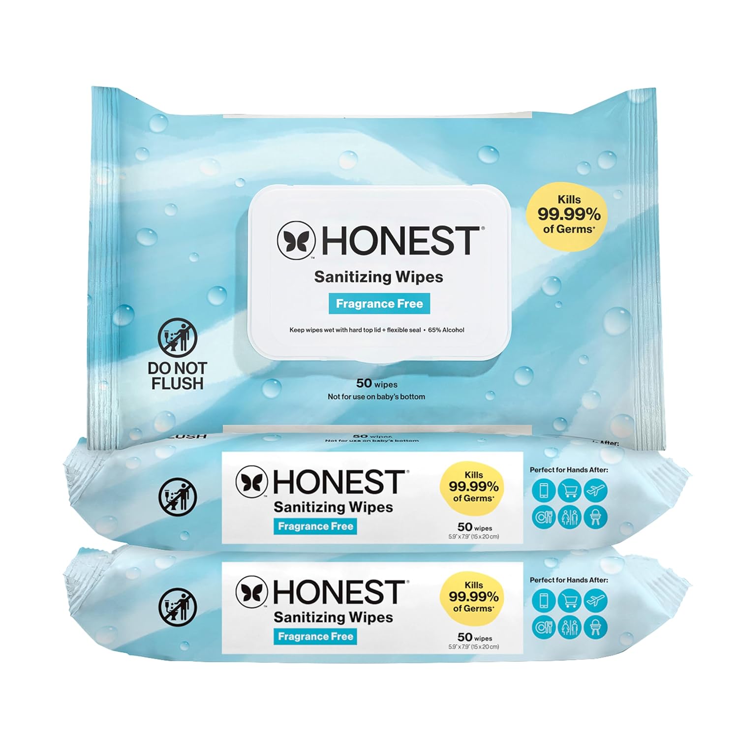 The Honest Company Sanitizing Wipes, Fragrance-Free, Antibacterial, 150ct