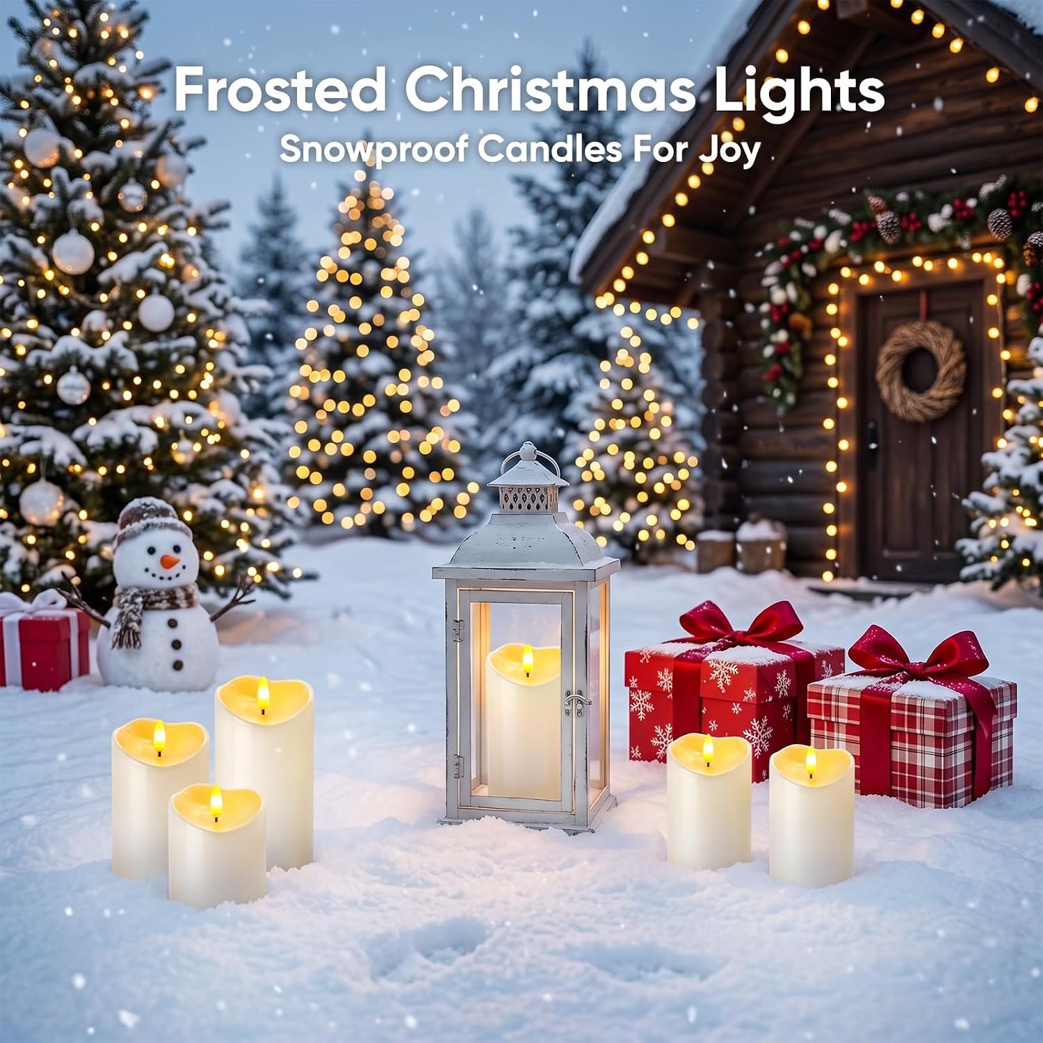 Raycare Outdoor Waterproof Flameless LED Pillar Candles with Remote Timer