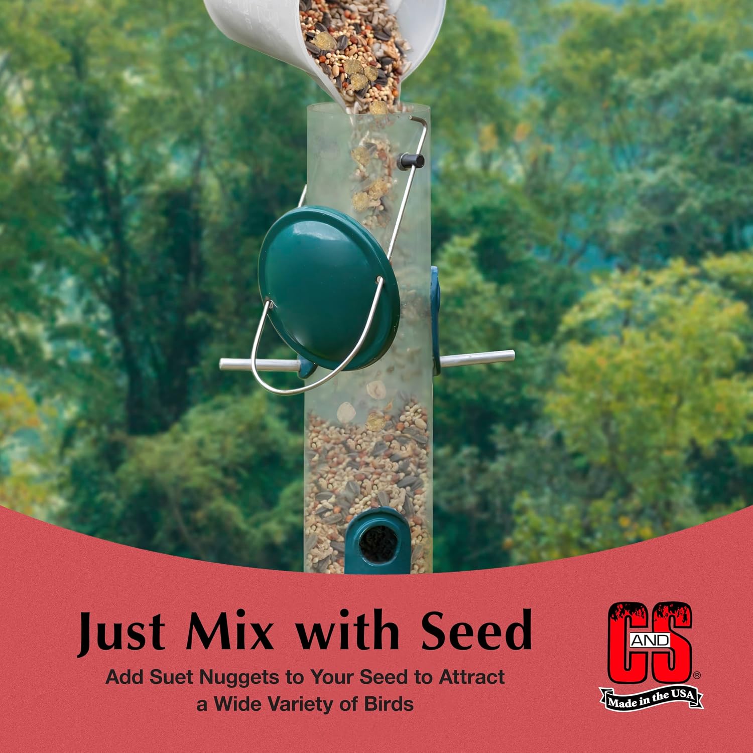 C&S Peanut Suet Nuggets, Bird Suet for Woodpeckers, 8 Pound (Pack of 1)