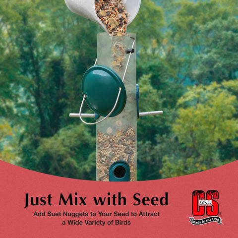 C&S Peanut Suet Nuggets, Bird Suet for Woodpeckers, 8 Pound (Pack of 1)