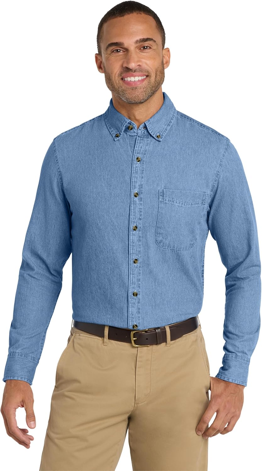 Port & Company Long Sleeve Value Denim Shirt-SP10