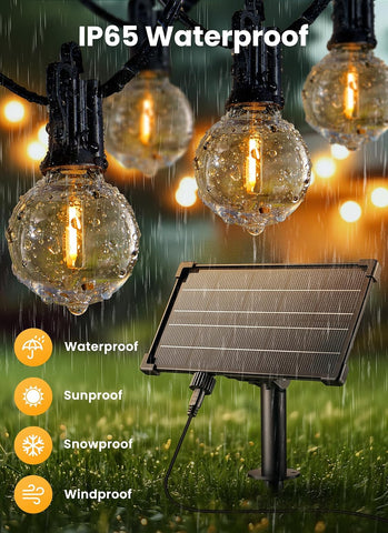 Brightown 158FT 77LED Solar String Lights Outdoor with Remote & USB Port