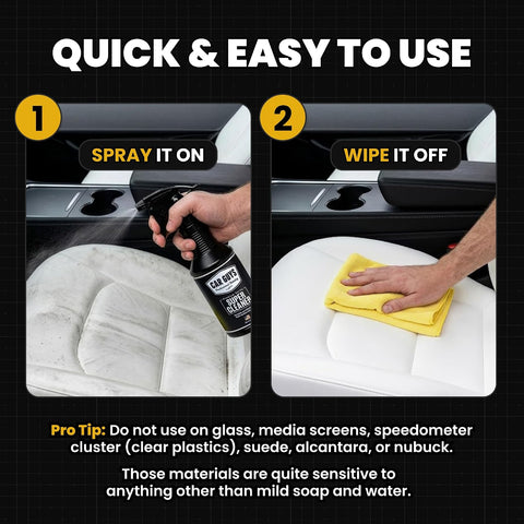 CarGuys Interior Car Cleaner for Tough Stains | Stain Remover for Car Seats, Carpet, Upholstery, & Leather | 18 Oz Kit with Microfiber Towel (Pack of 2)