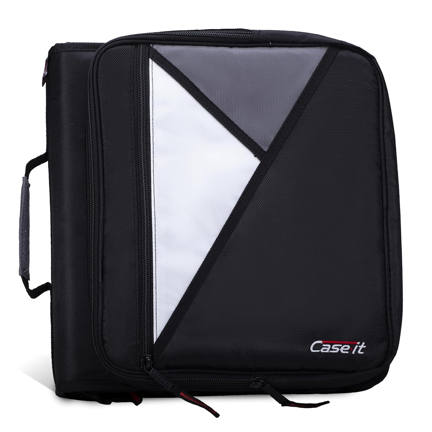 Case-it School Zipper Binder | 2" O-Rings | 400-Sheet | LT-007 Jet Black