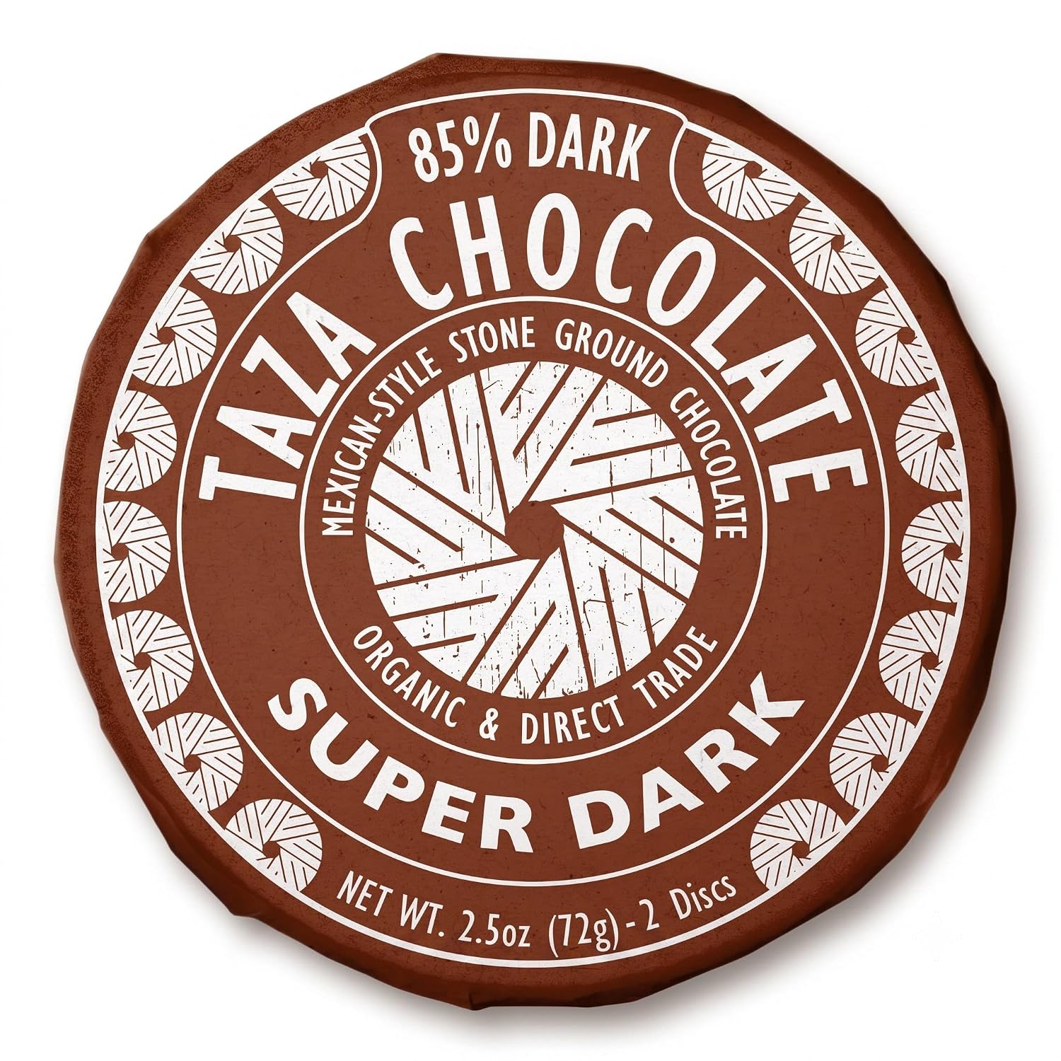 Taza Chocolate Organic Mexicano Disc 85% Super Dark Stone Ground, 12 Count