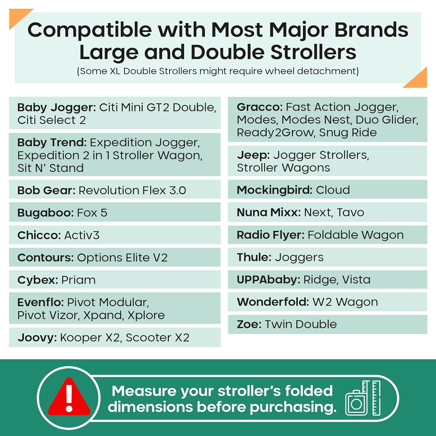 Large Stroller Travel Bag for Airplane, Fits Double & Jogging Strollers