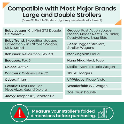 Large Stroller Travel Bag for Airplane, Fits Double & Jogging Strollers
