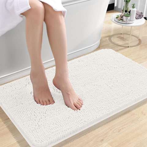 OLANLY Small Bathroom Rugs 24x16, Extra Soft Absorbent Chenille Bath Rugs