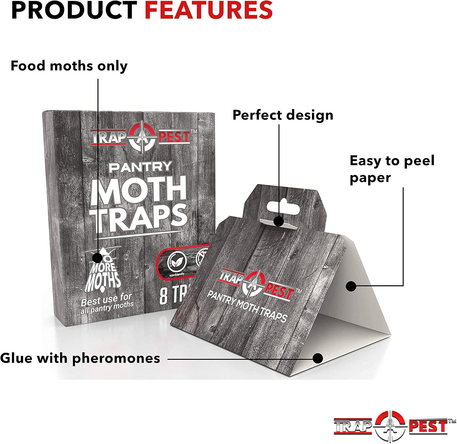 Trap a Pest Pantry Moth Traps - Pheromone Glue Lure - 8 Pack
