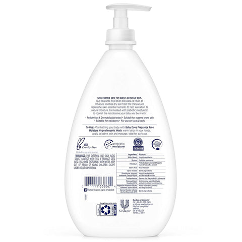 Baby Dove Sensitive Skin Care Baby Lotion Fragrance Free Moisture 20 oz