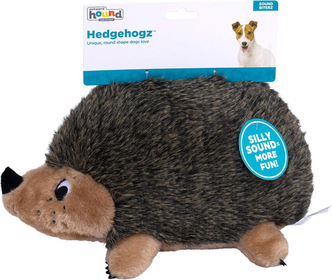 Outward Hound Hedgehogz Plush Dog Toy, Squeaks & Grunts, Medium, 9" x 6.5"