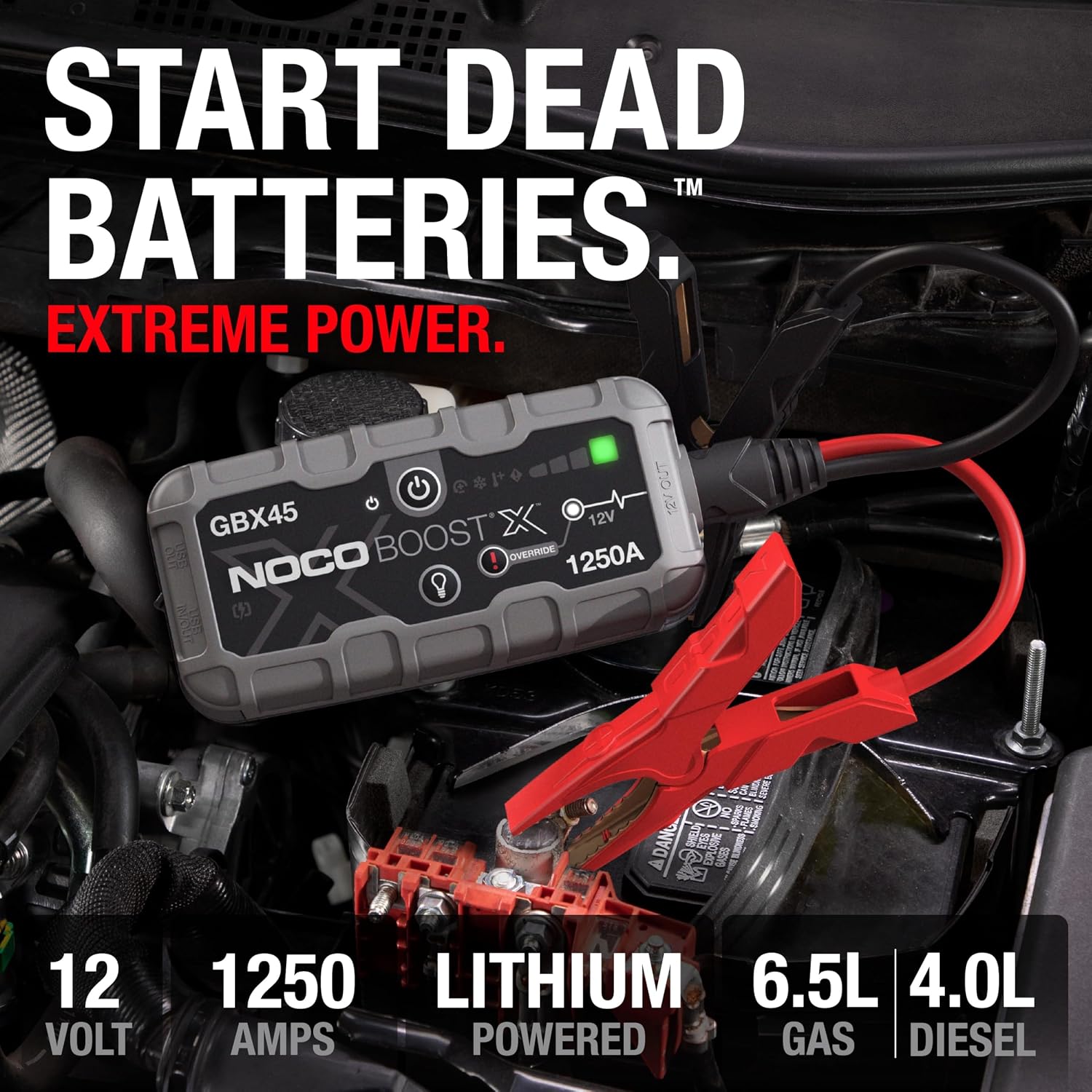 NOCO Boost GBX45 1250A UltraSafe Jump Starter, 12V Lithium Battery Booster