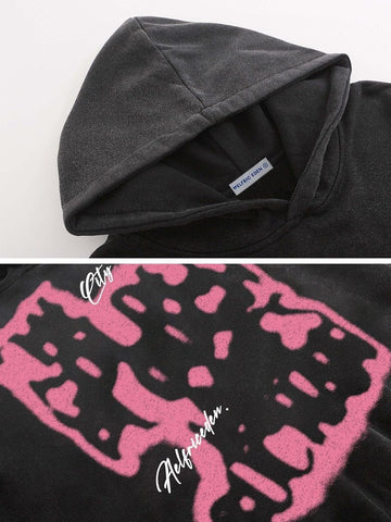 Aelfric Eden Mens Oversized Graphic Hoodies Abstraction Print Washed Hoodie Sweatshirt Unisex Hooded Pullover Tops