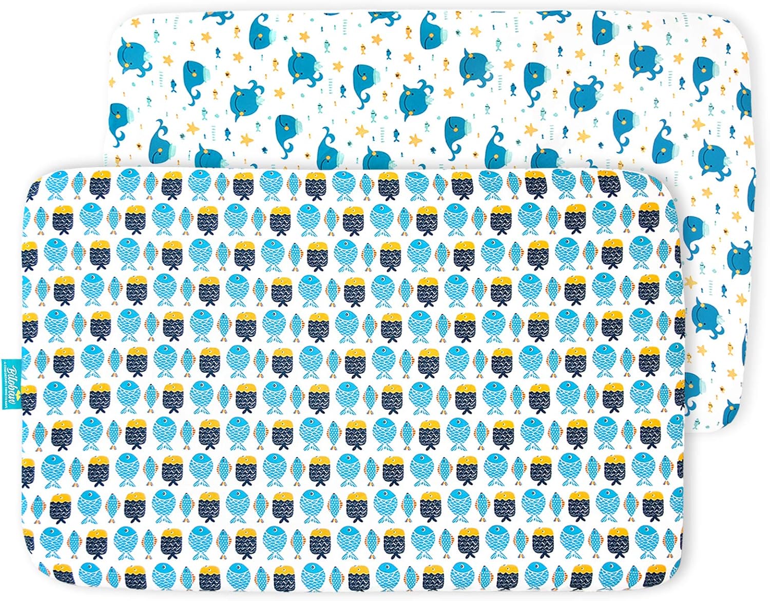 Pack and Play Sheets Fitted, 2 Pack Playard Sheet Fits for Graco Pack n Play Mattress, Mini Crib Sheets for Baby Boys & Girl