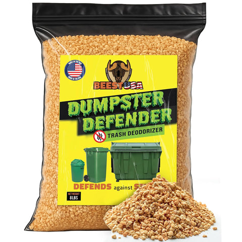 BEEST Dumpster Defender - 8lbs Outdoor Trash Can Deodorizer & Liquid Waste Absorber (Made in USA) Biodegradable Trash Can Odor Eliminator - Powerful Garbage Deodorizer for Always-Fresh Bins - 36 Cups