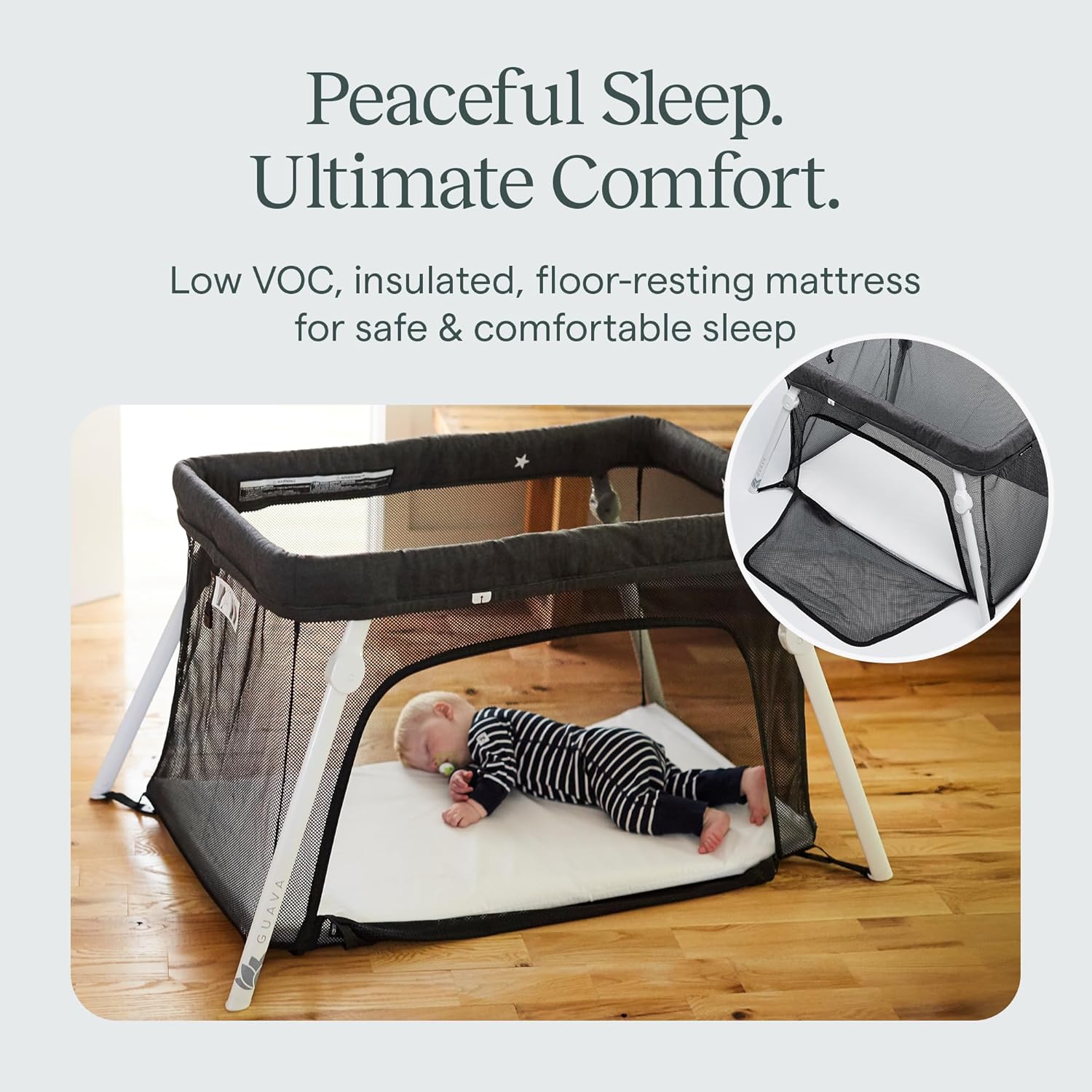 Guava Lotus Travel Crib with Lightweight Backpack Design | Baby Travel Bed