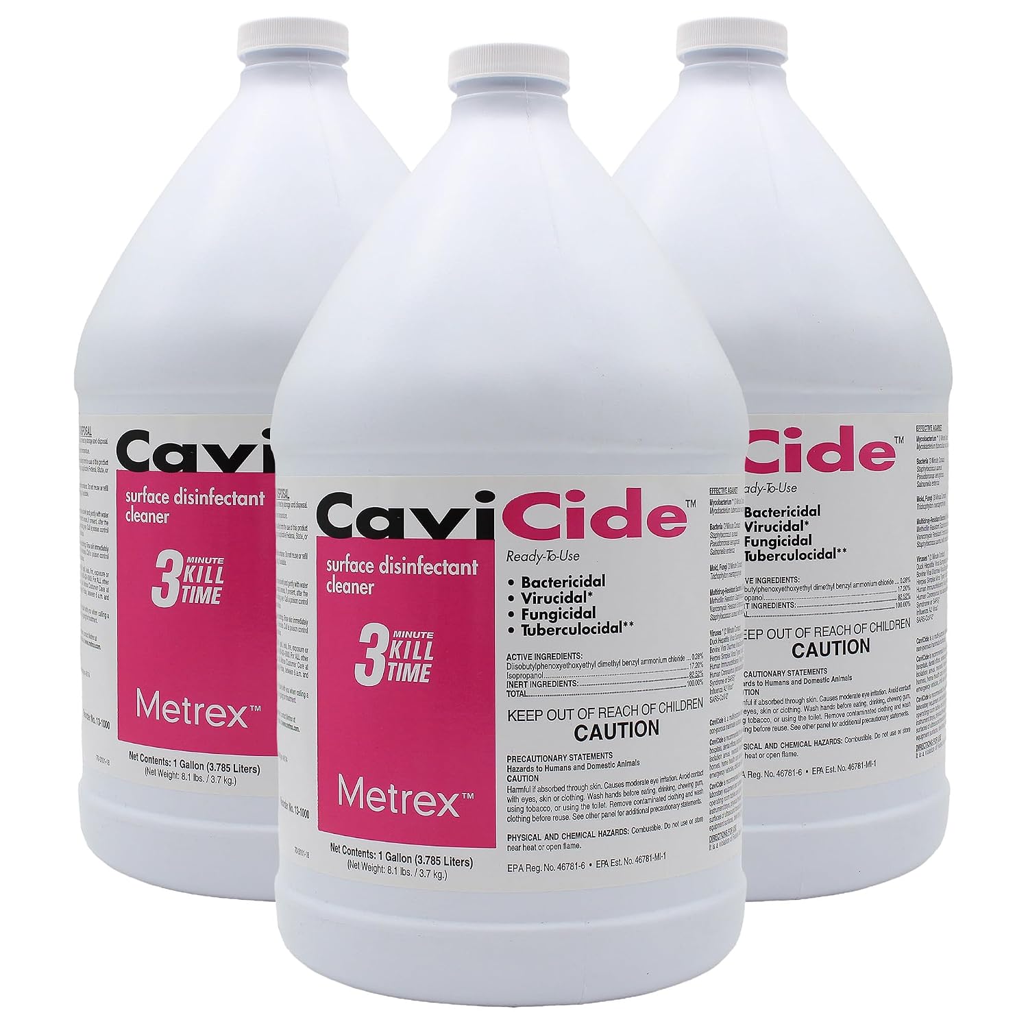 Metrex CaviCide Surface Disinfectant Cleaner, 1 Gallon, 3-Pack