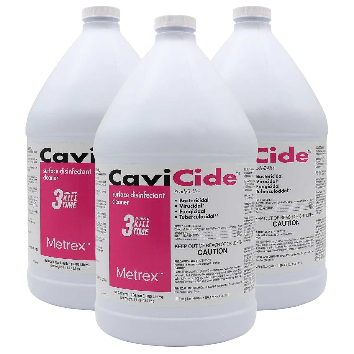 Metrex CaviCide Surface Disinfectant Cleaner, 1 Gallon, 3-Pack