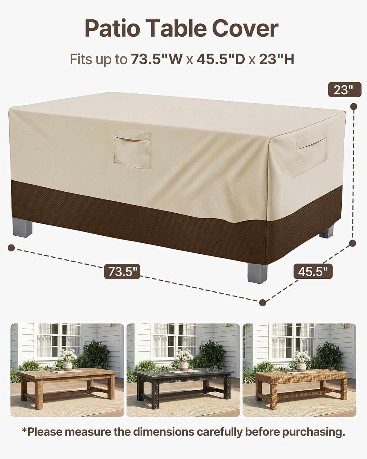 Vailge Outdoor Table Cover Rectangular, Patio Furniture Covers Waterproof