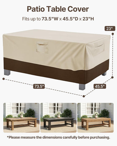 Vailge Outdoor Table Cover Rectangular, Patio Furniture Covers Waterproof