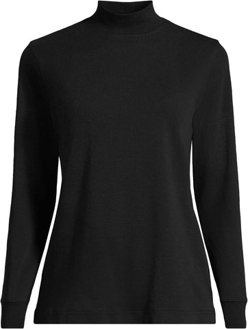 Lands' End Women's Cotton Mock Turtleneck
