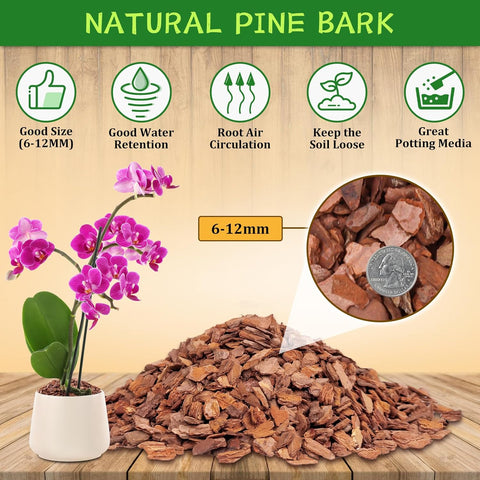 Legigo 2 Quarts Organic Orchid Bark, Orchid Potting Mix, Pine Bark
