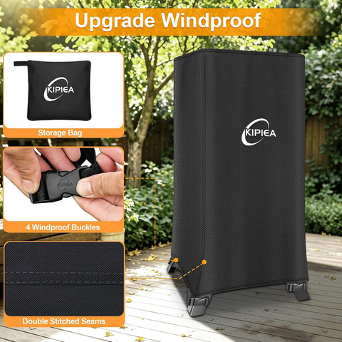 Kipiea 600D Vertical Smoker Cover for Pit Boss 2/3 Series, Waterproof Electric Grill Cover for Pit Boss 73350, PBV3A1, PBV3D1, PBV3G1