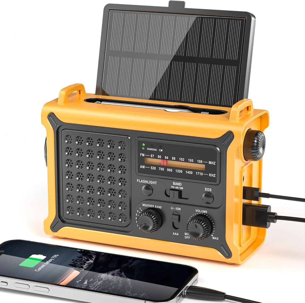 Weather Radios Portable AM FM NOAA Alert with Battery Backup 12000mAh