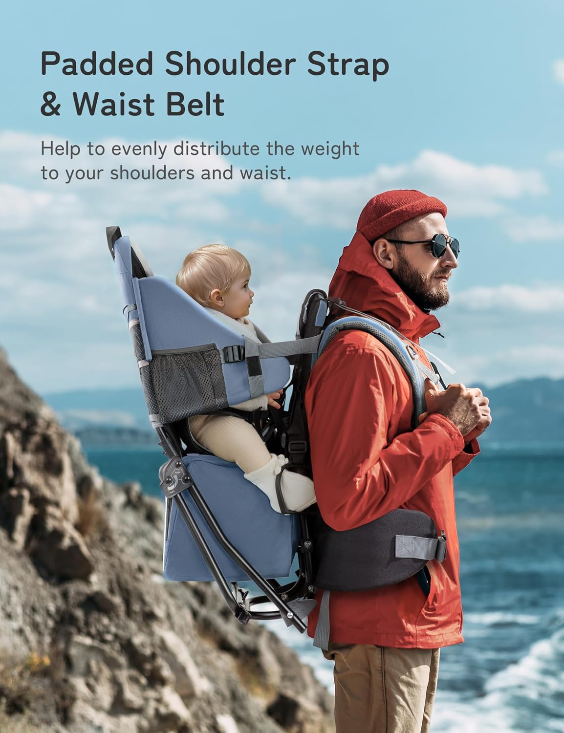 besrey Toddler Hiking Backpack Carrier-Adjustable Padded Shoulder Straps