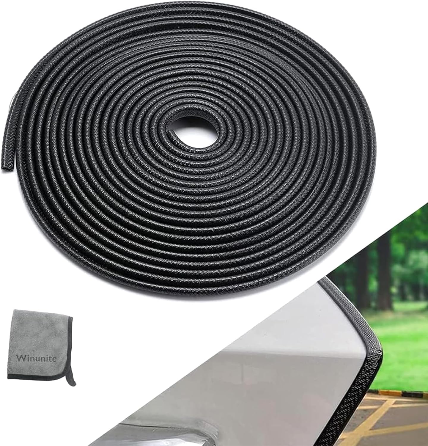 Winunite 16.4ft(5m) Car Door Edge Guards White – Fits Most Vehicles, No Glue, U-Shaped, Built-in Metal Clips, Scratch and Chip Resistant – Reduces Dings in Parking Lots