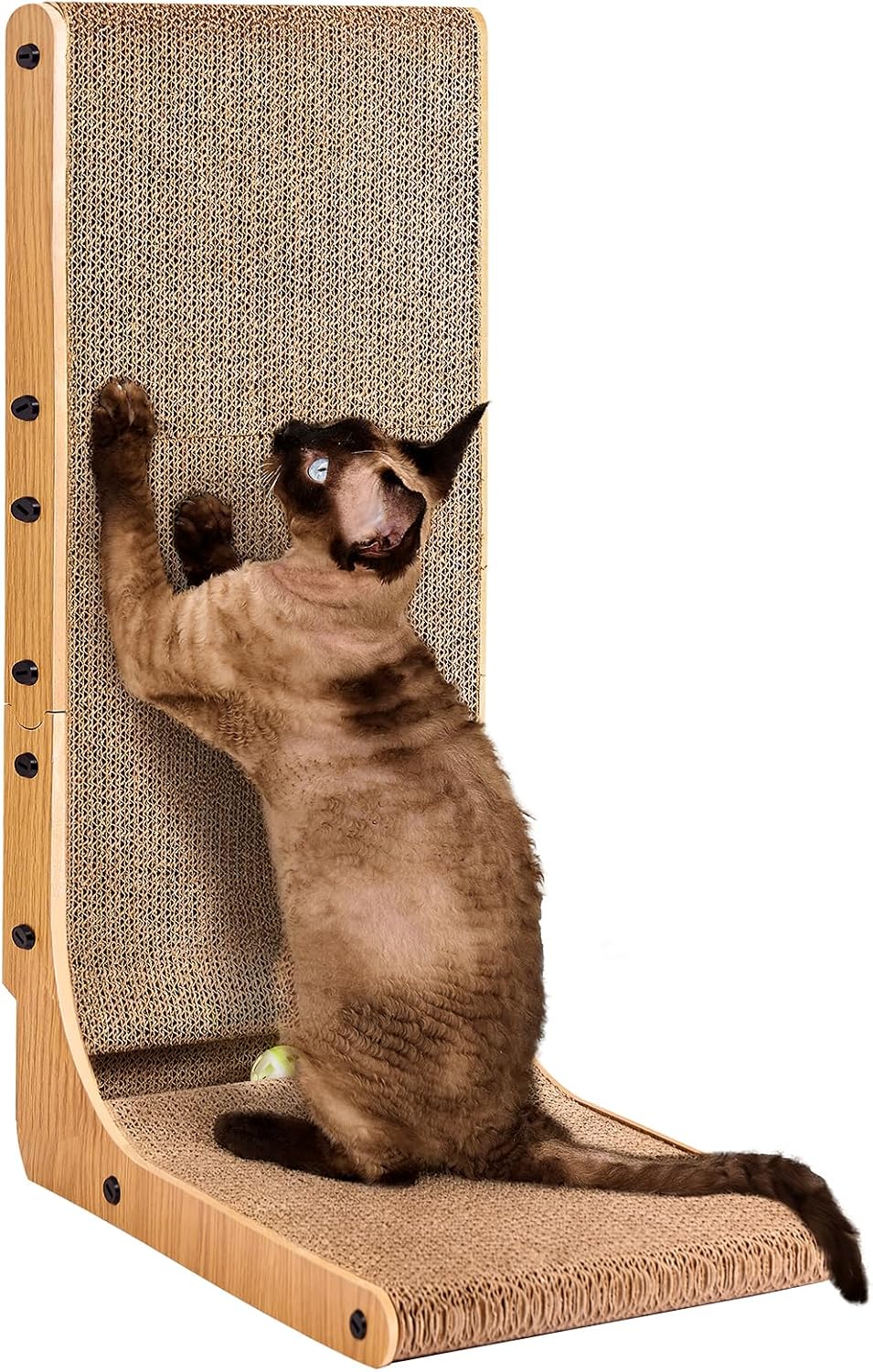 EHEYCIGA Cardboard Cat Scratcher for Indoor Cats, 26.8 Inch, Brown