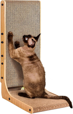 EHEYCIGA Cardboard Cat Scratcher for Indoor Cats, 26.8 Inch, Brown