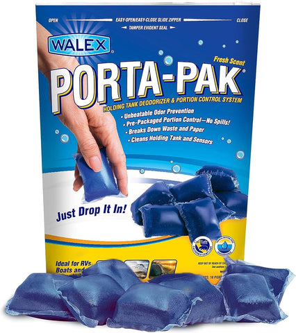 Walex Porta-Pak RV Toilet Treatment Drop-Ins - Fresh Scent, 10-Pack