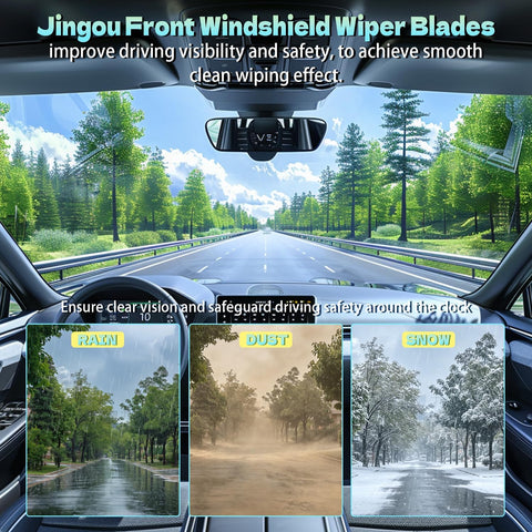 26''+22" Front Windshield Wiper Blades Compatible with 2005-2024 Honda Odyssey/2006-2015 Honda Civic 4door Sedan OEM QUALITY Premium All-Season Automotive Replacement Wipers (Pack of 2)