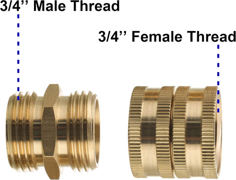 M MINGLE Garden Hose Adapter 3/4”, Male to Male, Female to Female, 4-Pack
