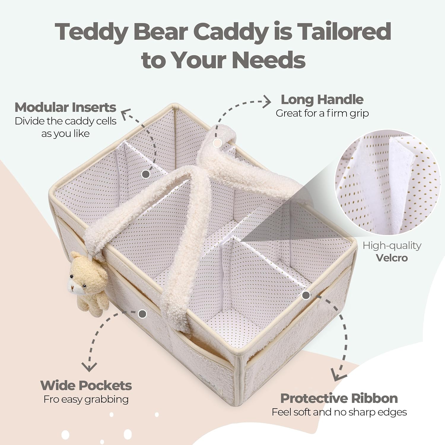 PeraBella Baby Diaper Caddy Organizer with Handle, Boy & Girl Shower Gift Basket, Portable Diaper Storage Basket Bin for Wipes, Newborn Baby Essentials Registry Search Must Haves, Car Caddy Organizer