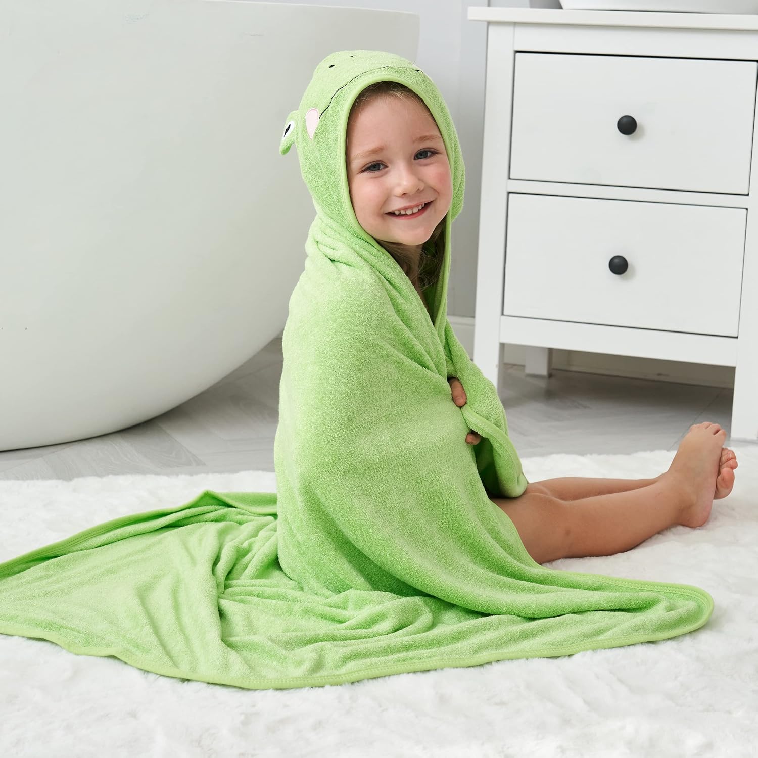 HIPHOP PANDA Ultra Soft Hooded Baby Towel - 2-Layer Thick 500GSM Absorbent