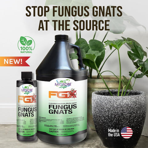 Microbe Life Hydroponics FGX Fungus Gnat Killer, Natural BTi Pest Control for Plants, Indoor Plant Pest Control to Get Rid of Gnats in Houseplants, Safe for Pets & People, 8 Fl Oz