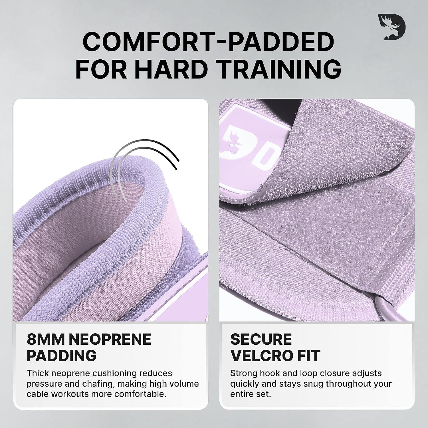 DMoose Ankle Strap for Cable Machine - One Size Fit with Premium Padding, Workout Kickback Ankle Cuffs, Ankle Bands for Working Out, Booty Workouts, Leg Extension, Hip Abductors & Lower Body Exercises
