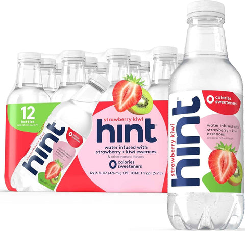 Hint Flavored Water Zero Sugar 0 Calories - Strawberry Kiwi (12 pack)