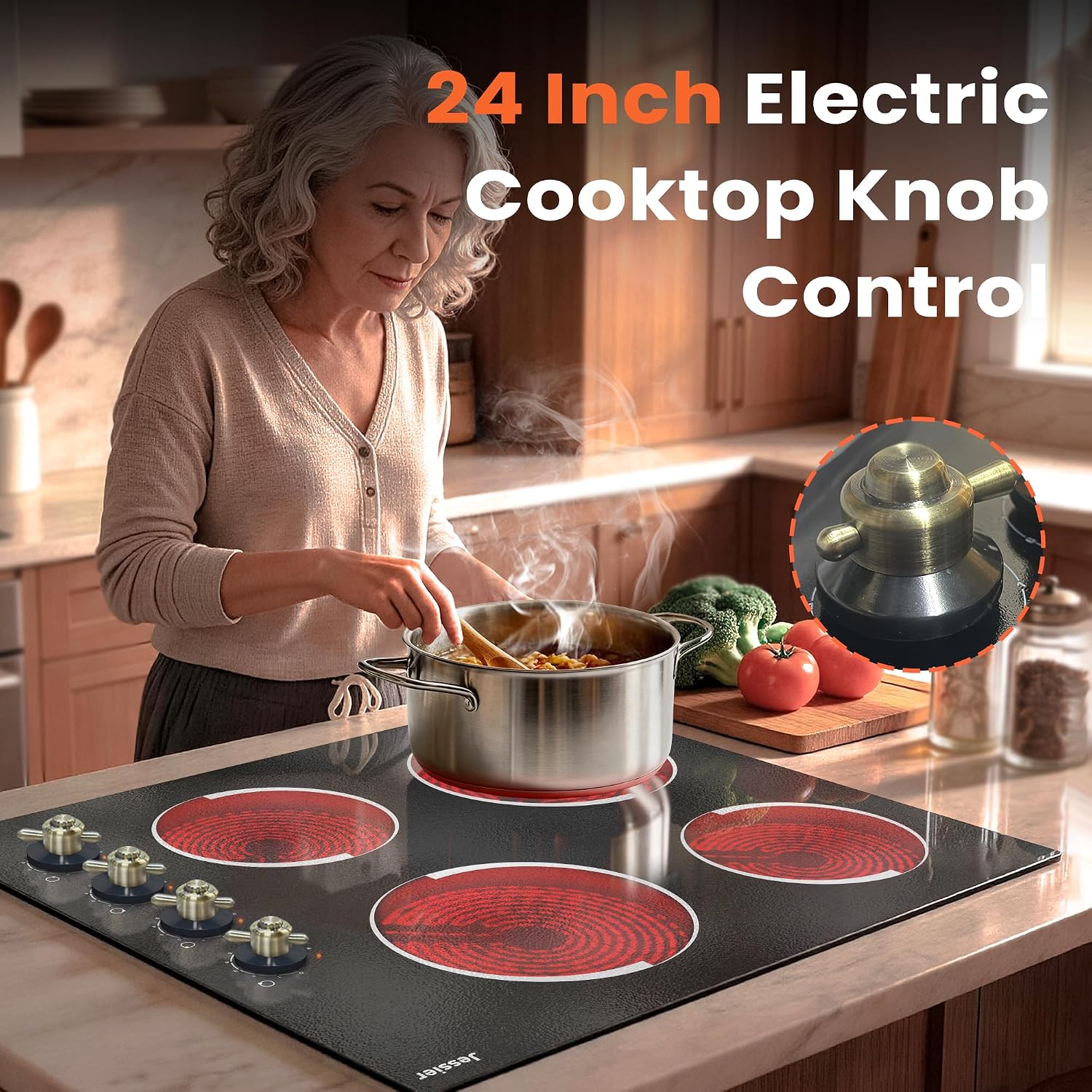 Electric Cooktop 24 Inch 6000W 220V Built-in