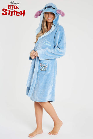 Disney Robes for Women, Lilo and Stitch Bath Robes, Fleece Bathrobe with Hood, Soft Polyester
